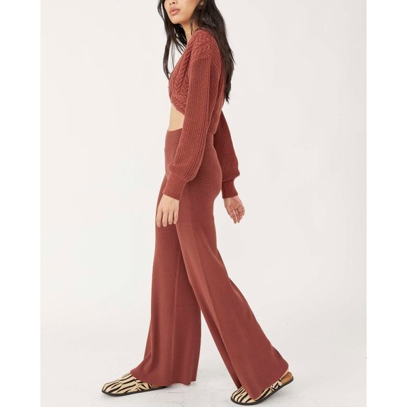 🎉LAST CHANCE🎉 NWT Free People Emilie Sweater Set / Cherry Cola - Picture 2 of 9
